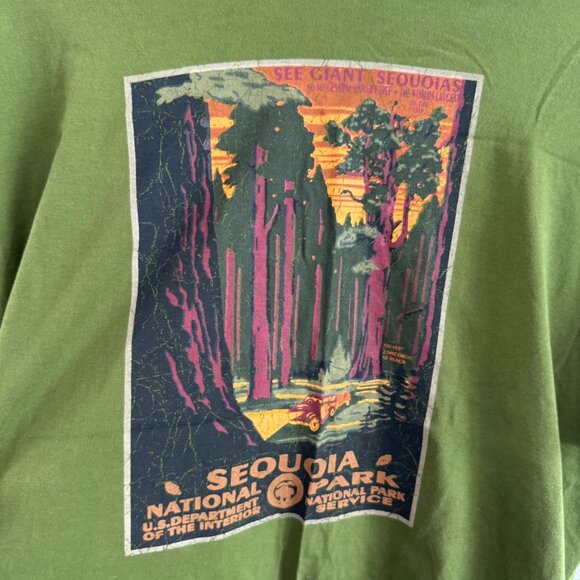Merrell Sequoia National Park Organic Cotton Graphic Tee Green Size Large - Picture 2 of 5